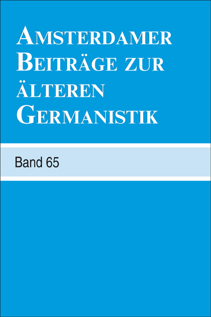 AMSTERDAMER BEITRAGE ZUR ALTEREN GERMANISTIK. BAND 65 - 2009
