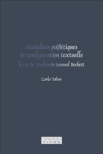 MODALITES PO(I)ETIQUES DE CONFIGURATION TEXTUELLE: