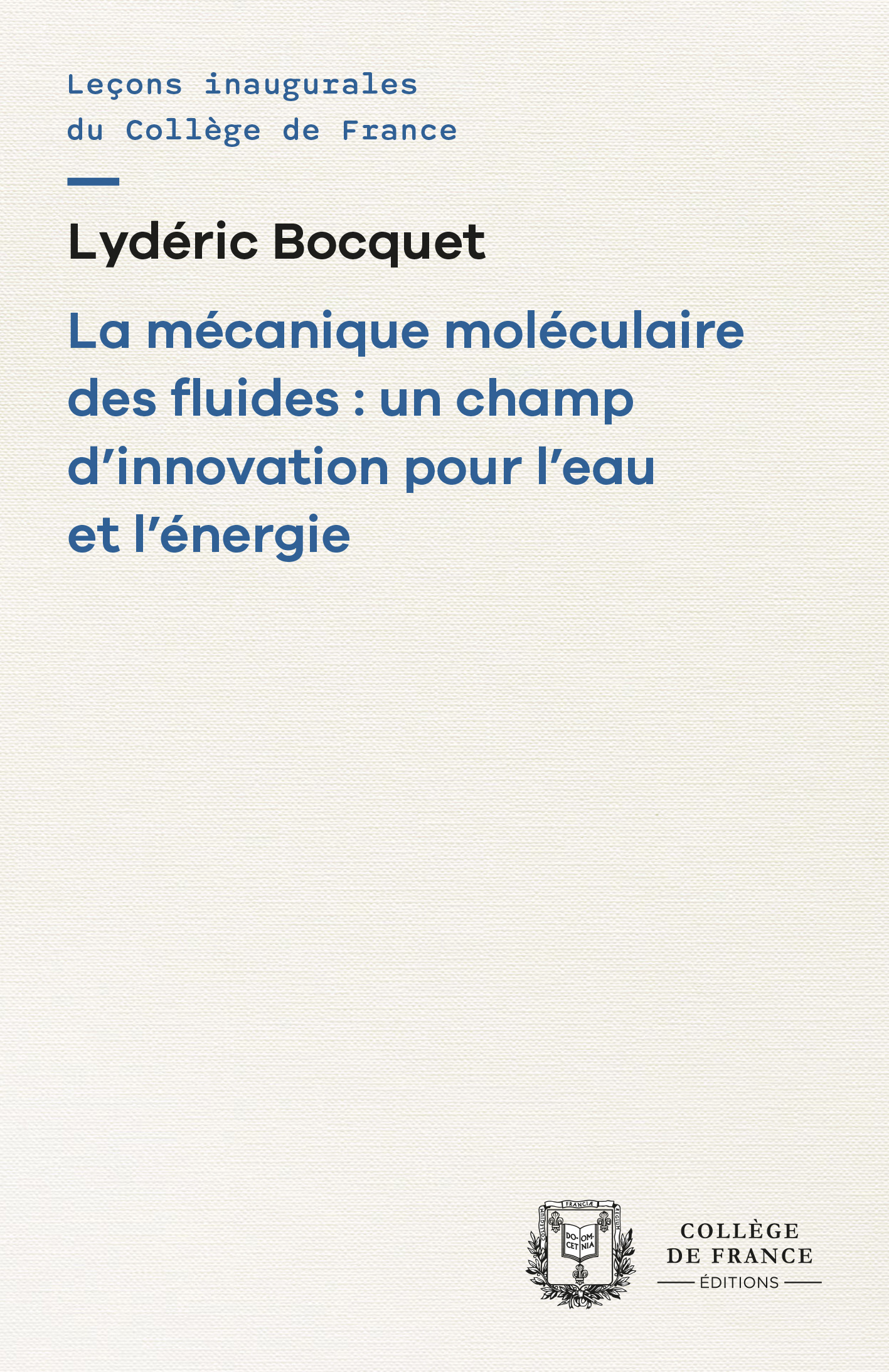 LA MECANIQUE MOLECULAIRE DES FLUIDES : UN CHAMP D'INNOVATION POUR L'EAU ET L'ENERGIE
