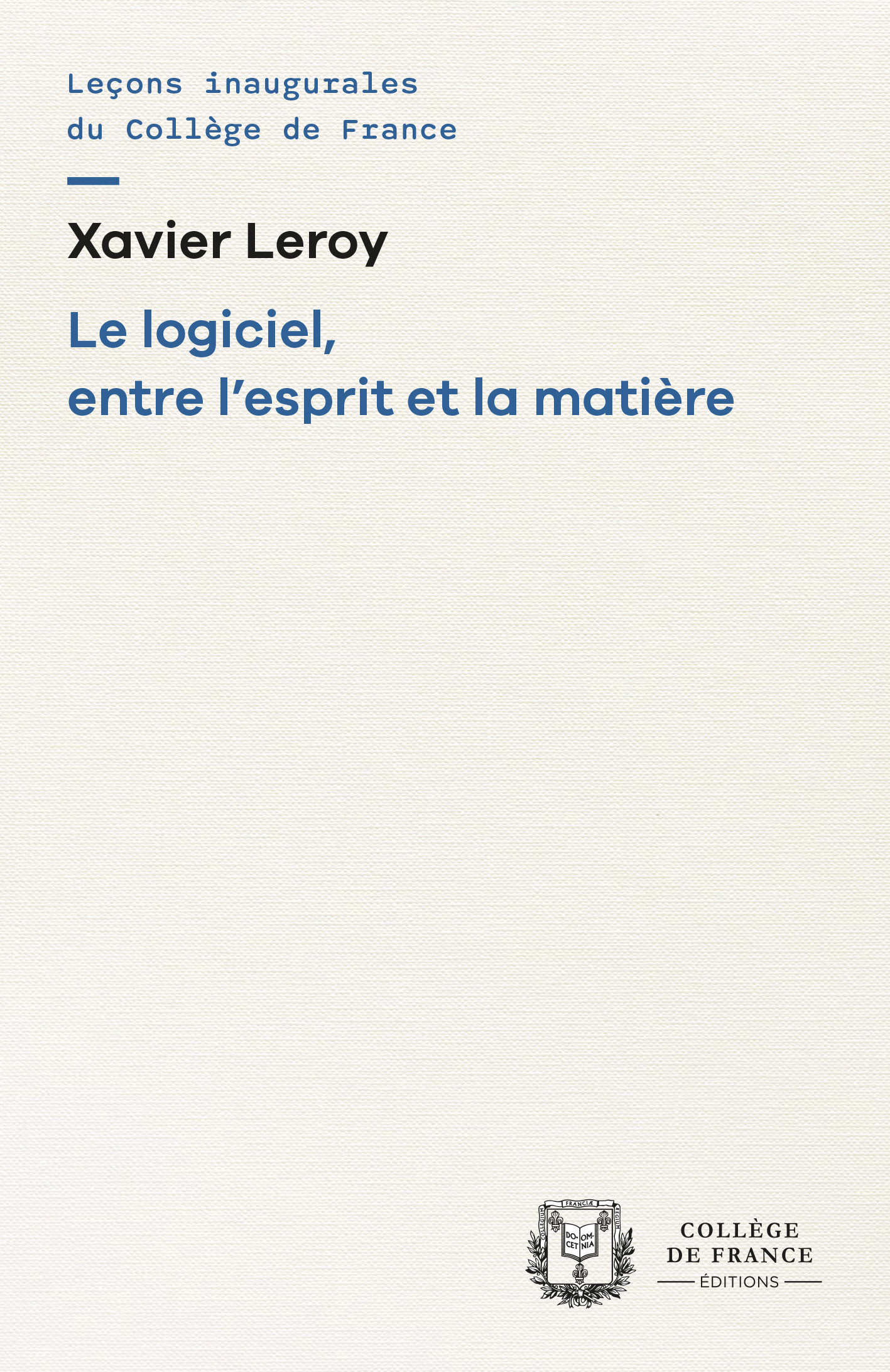 LE LOGICIEL, ENTRE L'ESPRIT ET LA MATIERE
