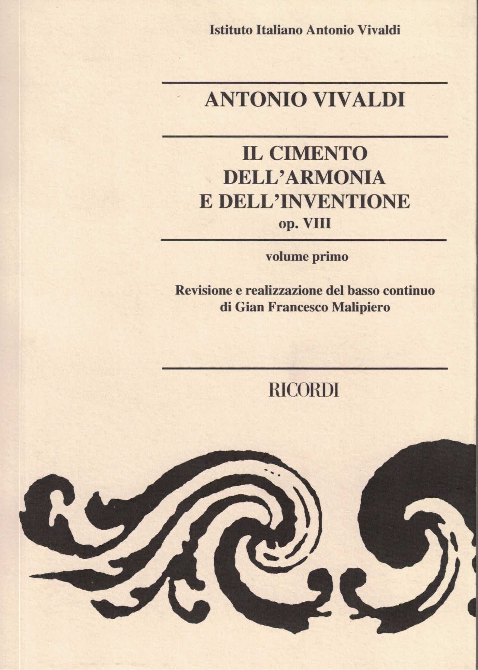 ANTONIO VIVALDI : LIL CIMENTO DELL'ARMONIA E DELL'INVENTIONE OP. VIII (VOLUME 1) PARTITION D'ETUDE