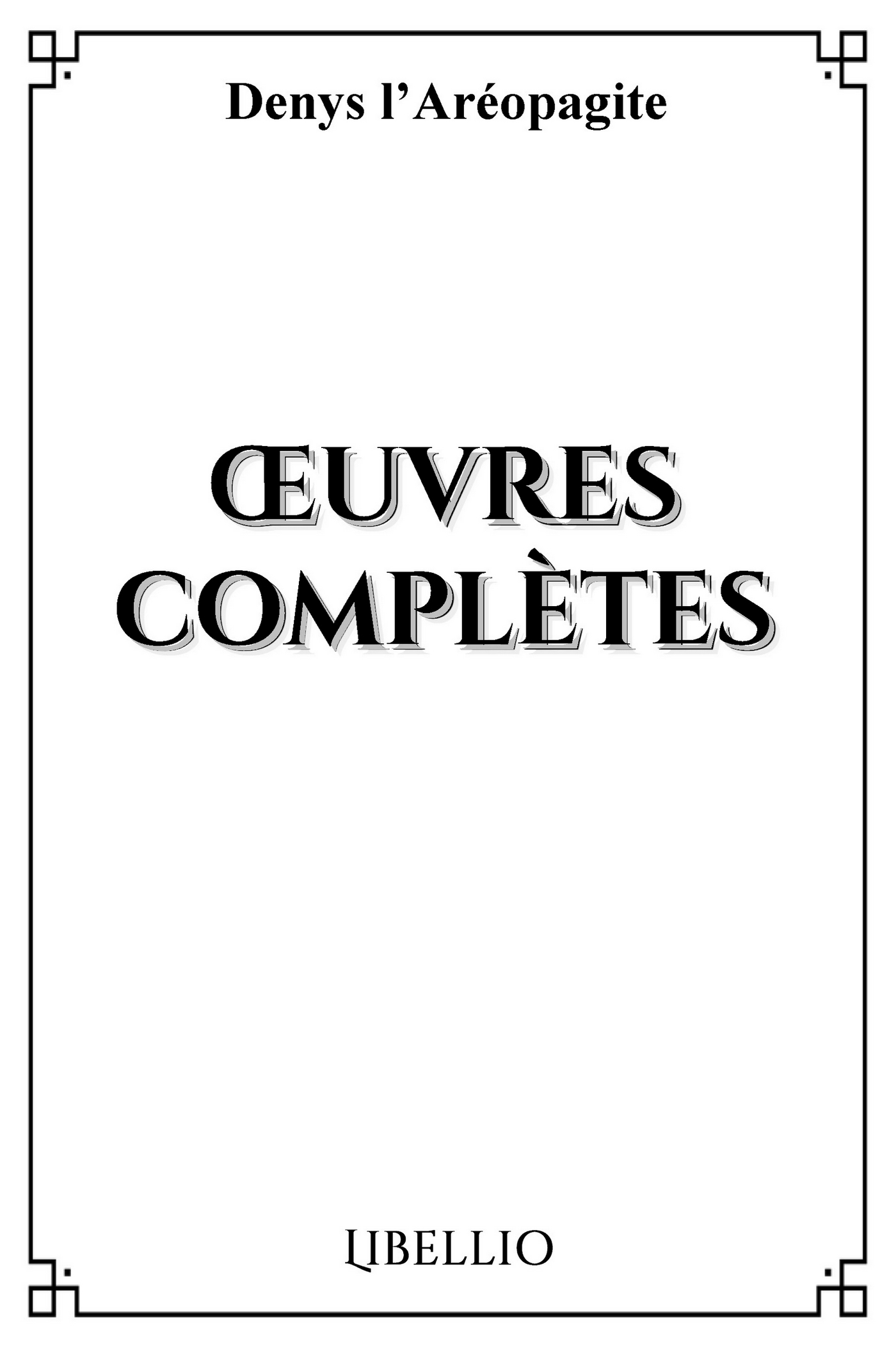 OEUVRES COMPLÈTES