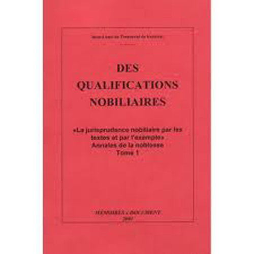 Des Qualifications Nobiliaires