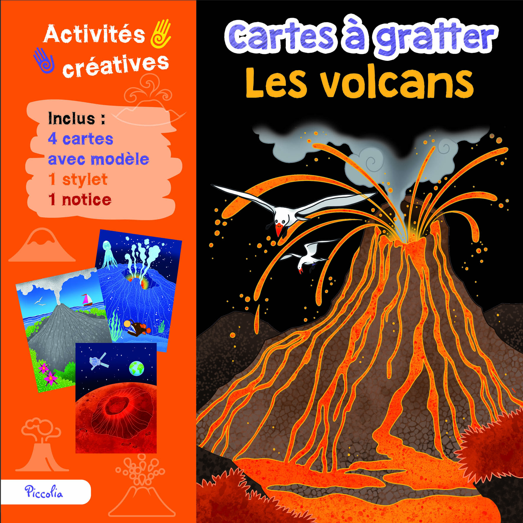 Les volcans - Cartes à gratter