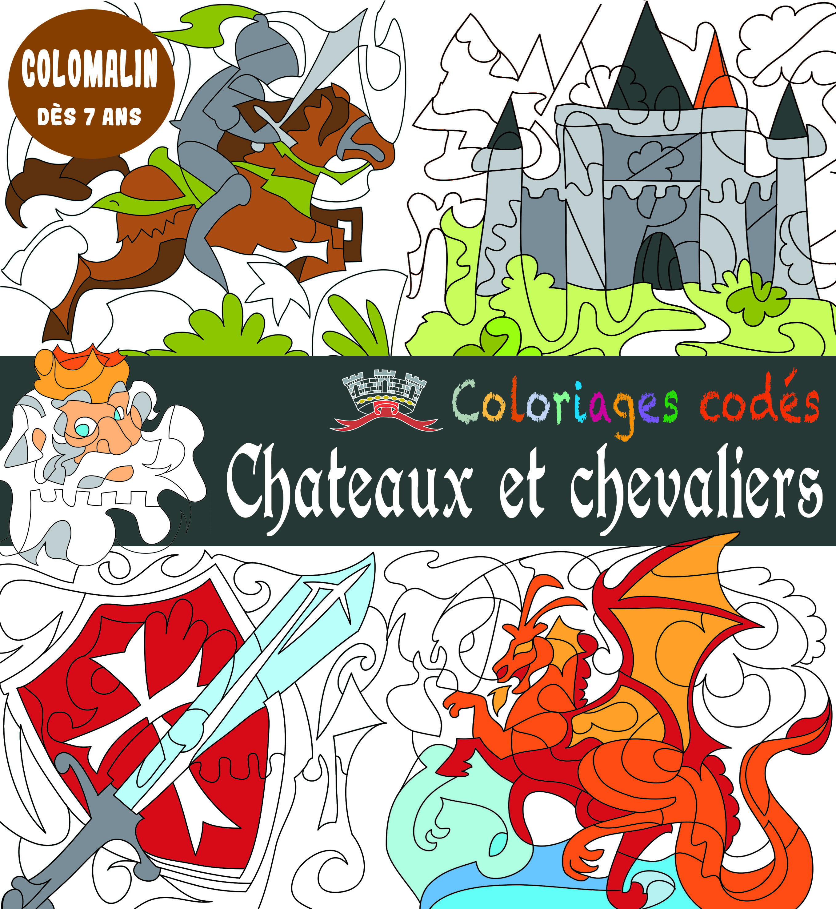 Coloriages codés - Les Châteaux et chevaliers
