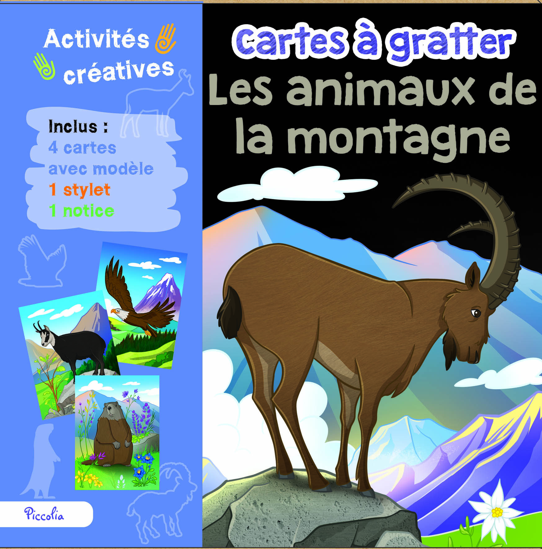 Les animaux de la montagne - Cartes à gratter
