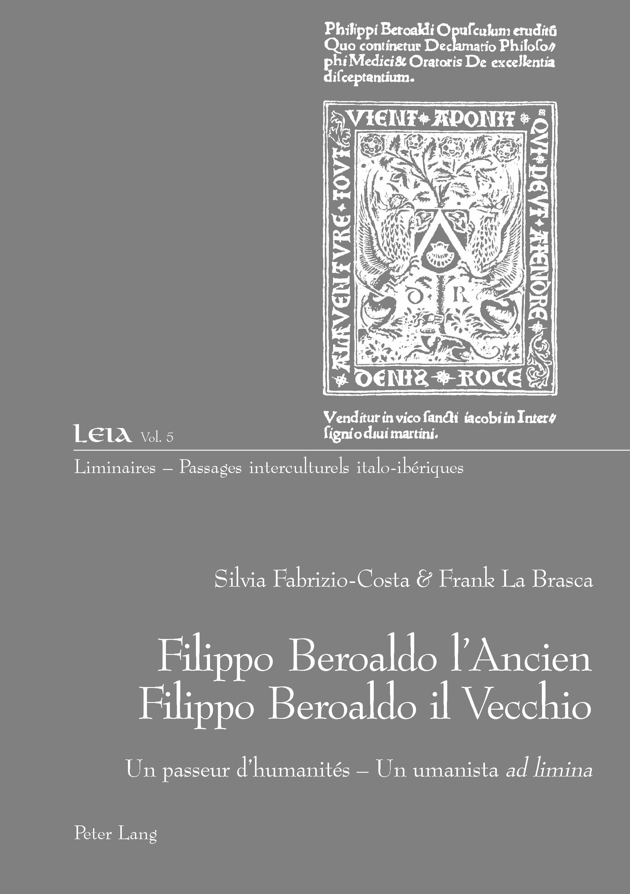 FILIPPO BEROALDO L'ANCIEN - FILIPPO BEROALDO IL VECCHIO