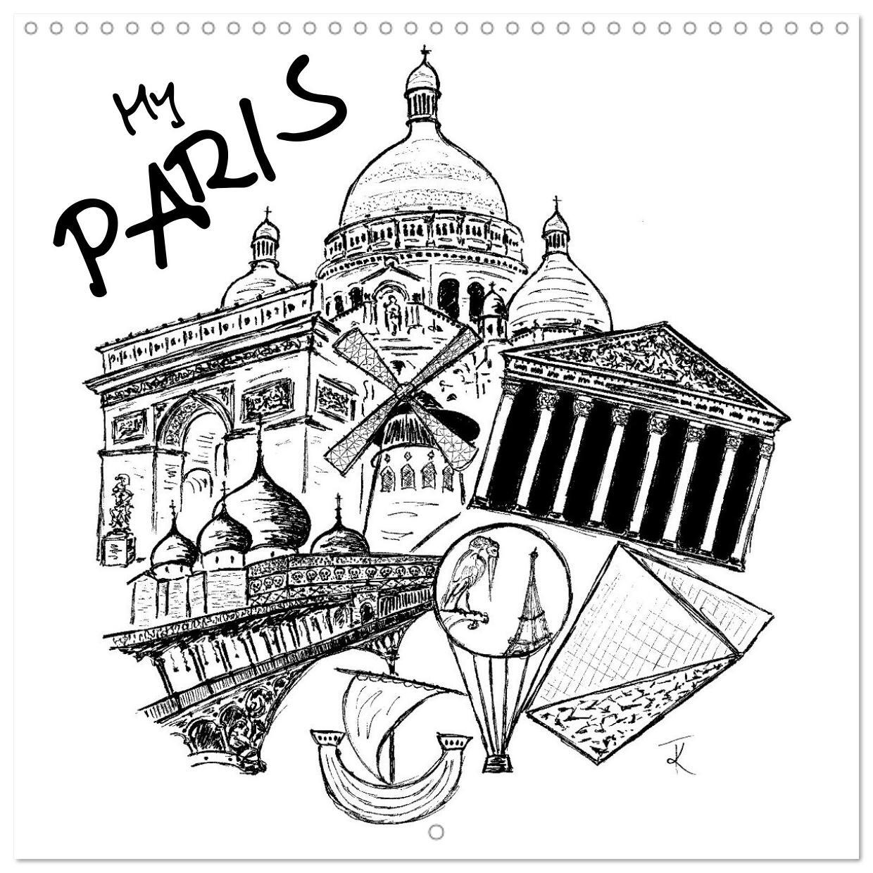My PARIS (Calendrier mural carré 2026 30x30 cm) Calendrier double avec une page pour vos prises de notes