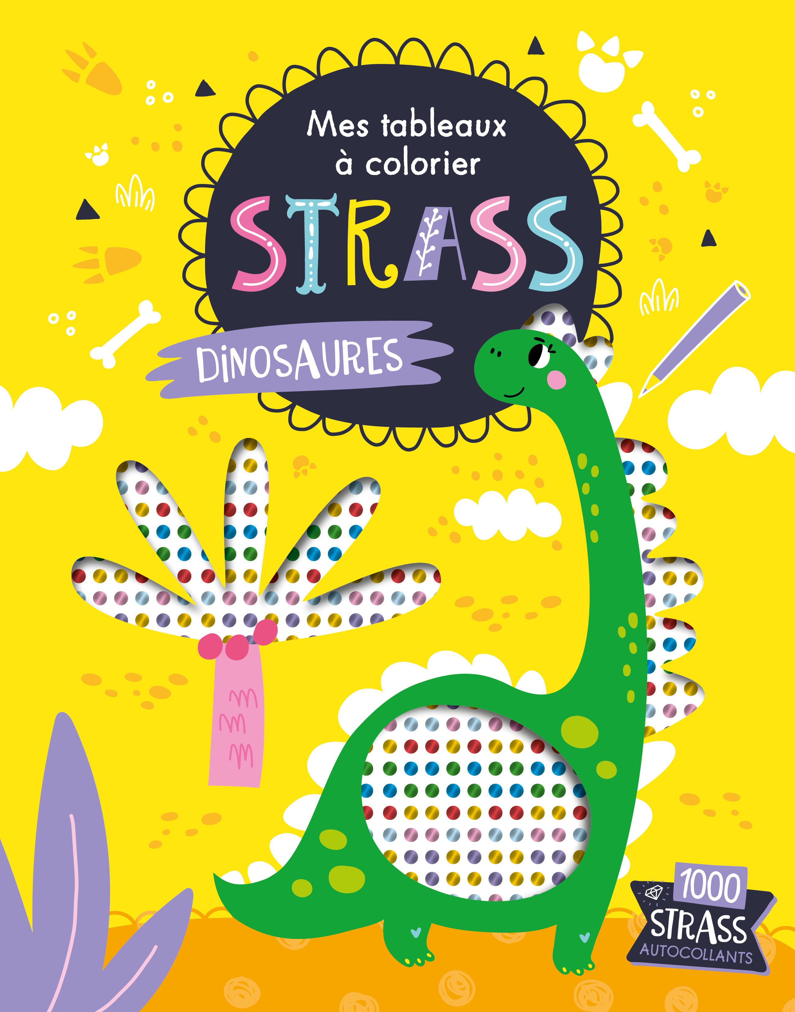 MES TABLEAUX A COLORIER STRASS - DINOSAURES