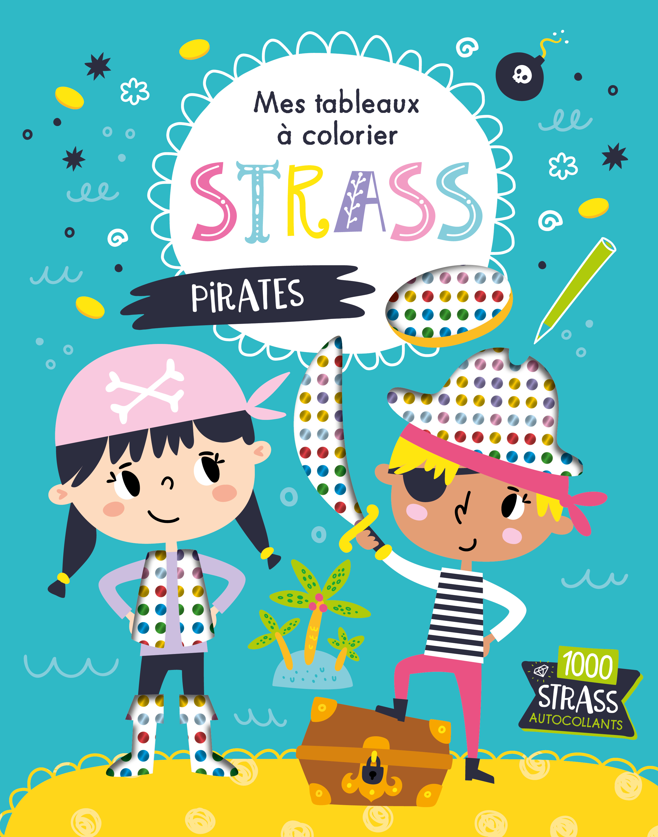 MES TABLEAUX A COLORIER STRASS - PIRATES