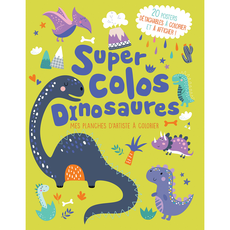 Mes planches d'artiste à colorier - Super colos Dinosaures