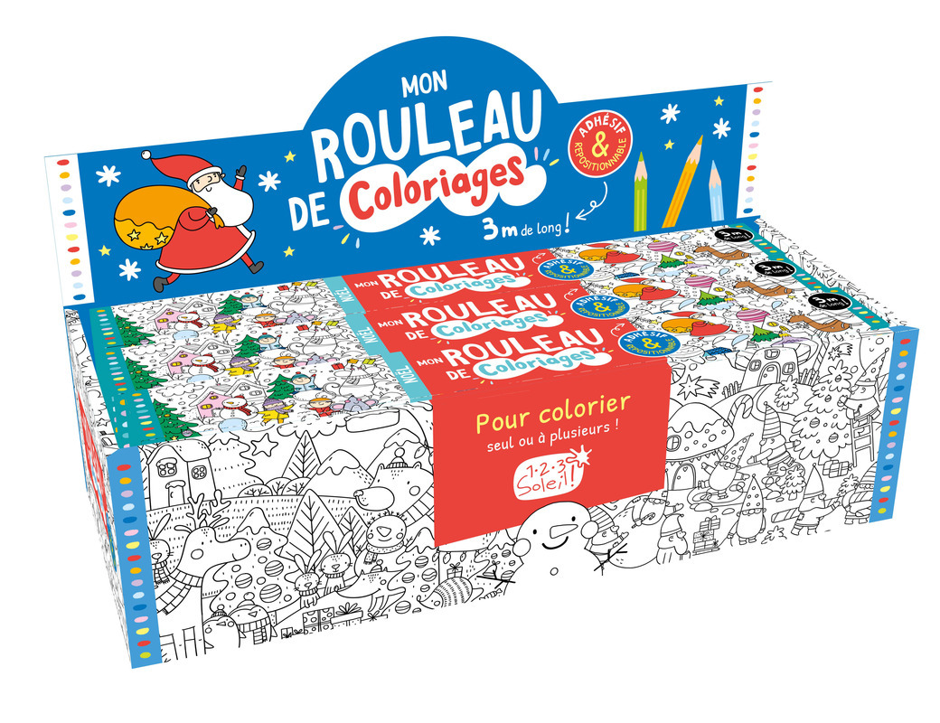 PLV PLEINE MON ROULEAU DE COLORIAGES ADHÉSIF - NOËL 6 EX
