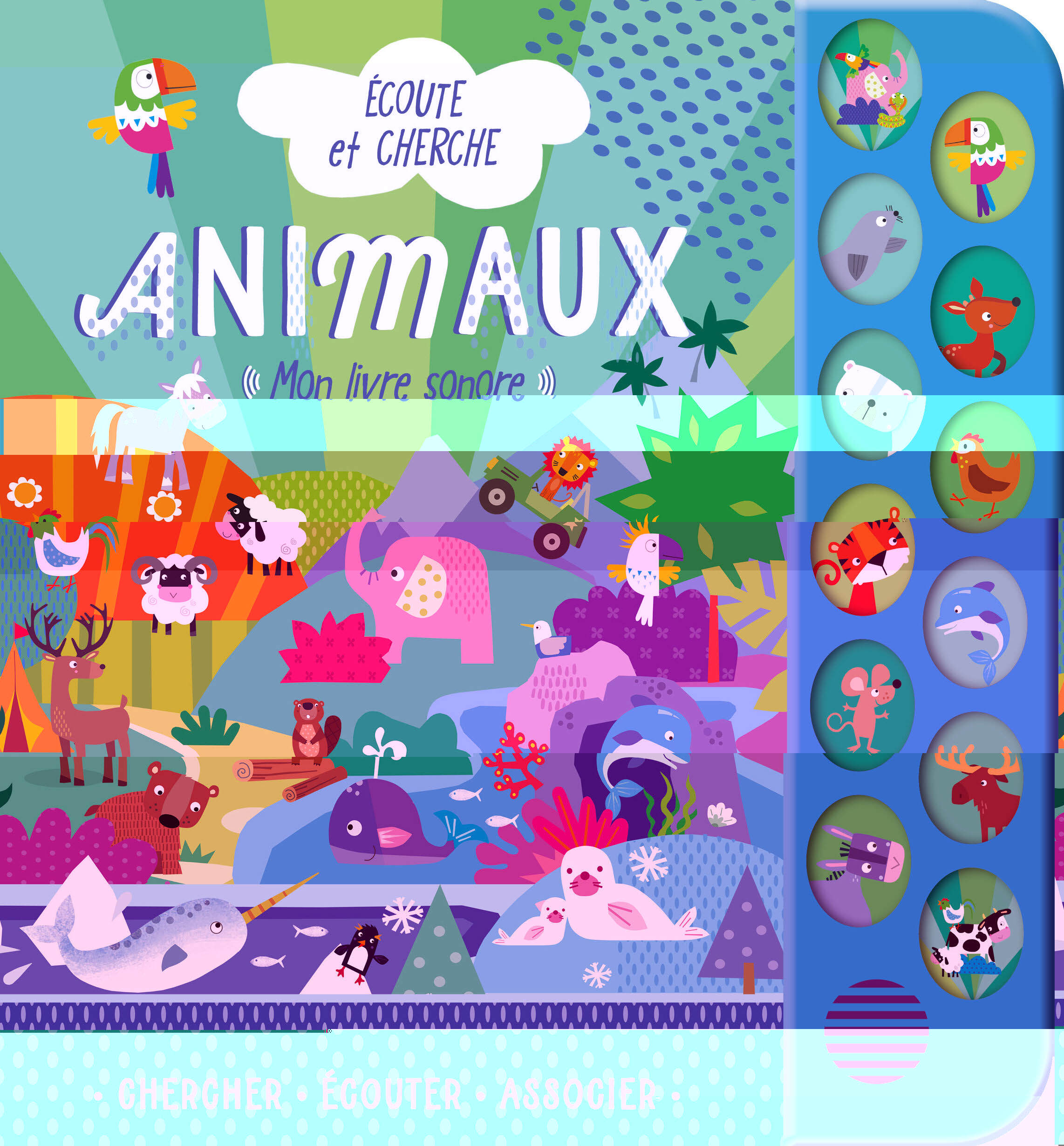 ÉCOUTE ET CHERCHE - 12 BOUTONS SONORES - ANIMAUX