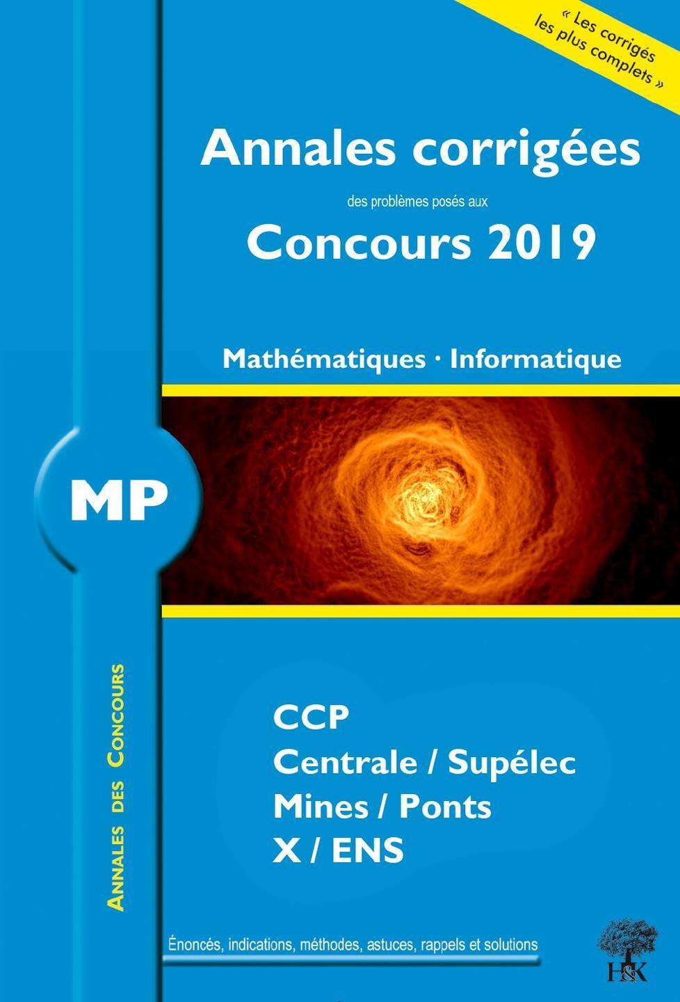 Annales corrigées MP problèmes posés concours 2019 mathématiques informatique