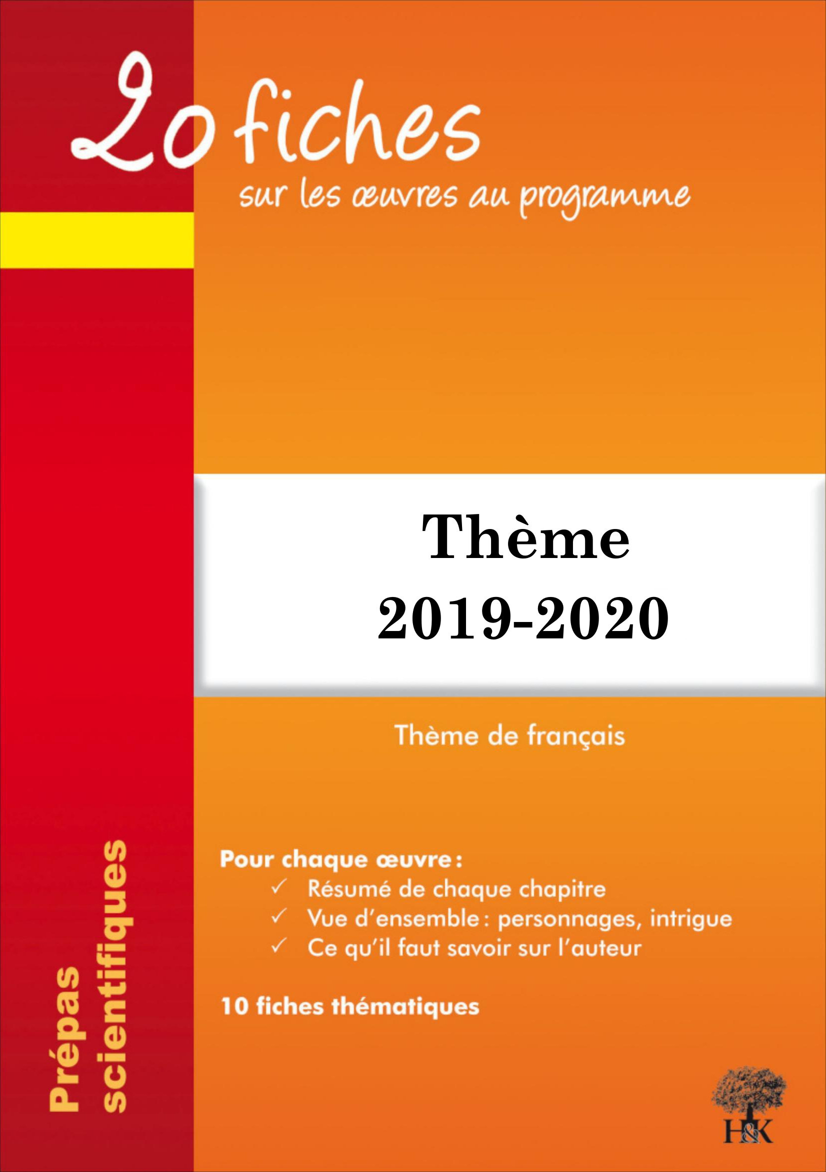 20 fiches sur les oeuvres Programme thème français 2019-2020 prépa démocratie