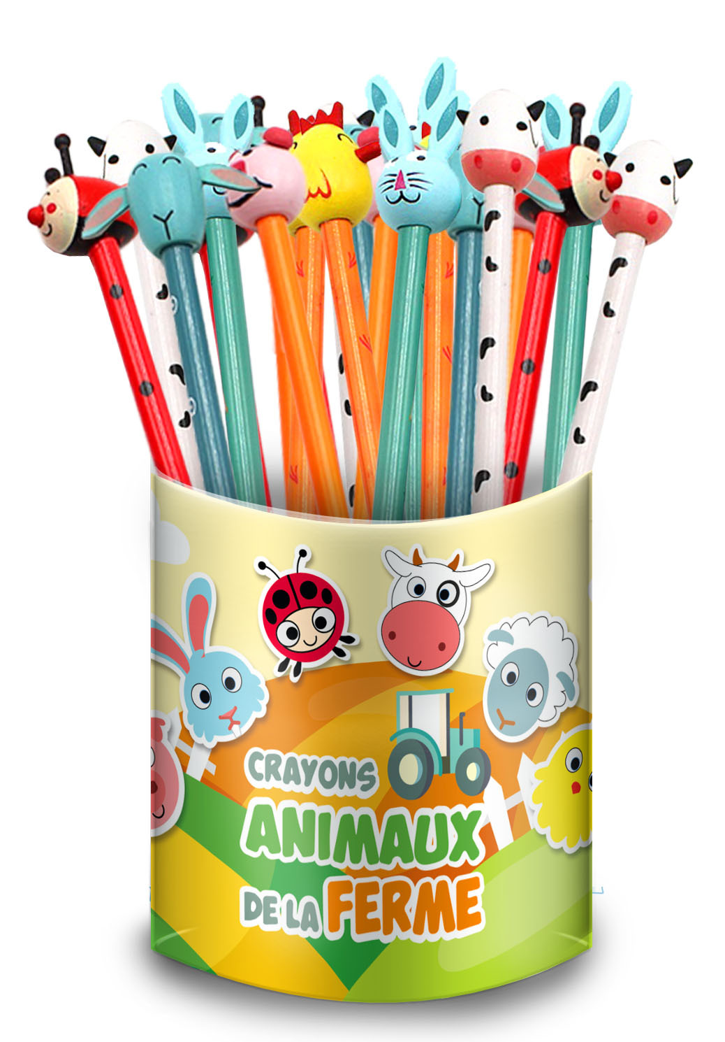BOITE 24 CRAYONS ANIMAUX DE LA FERME (6 MODELES/4EX)