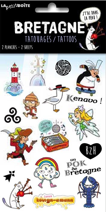 BRETAGNE TATOUAGES EPHEMERES CARTON 10 EXEMPLAIRES