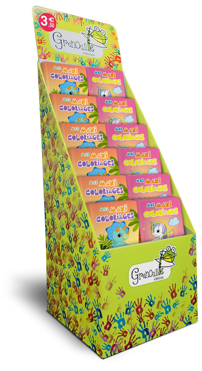 BOX MAXI COLORIAGES - PLEIN 48 EX DINOSAURE ET LICORNE