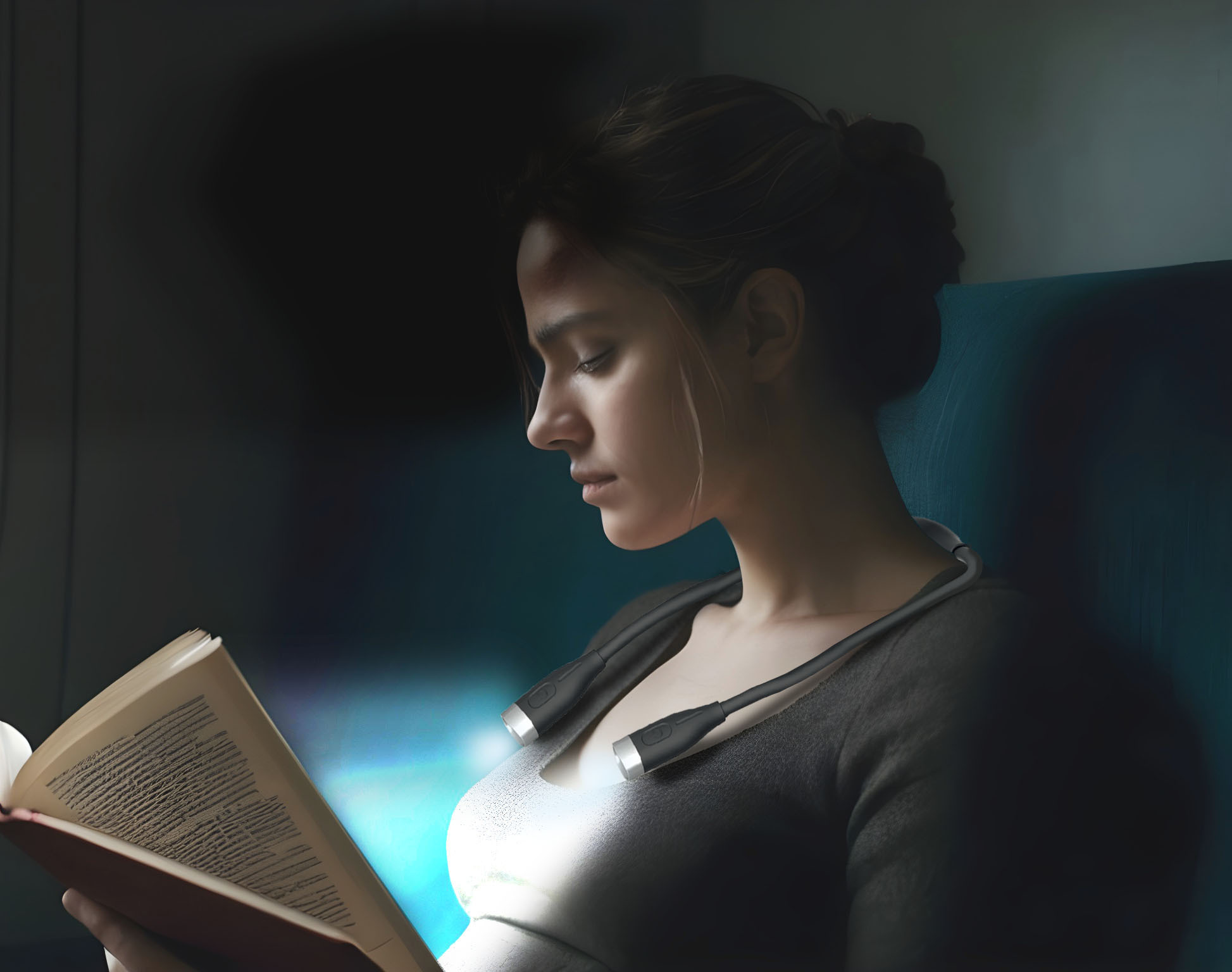 LAMPE NOIRE RECHARGEABLE TOUR DE COU