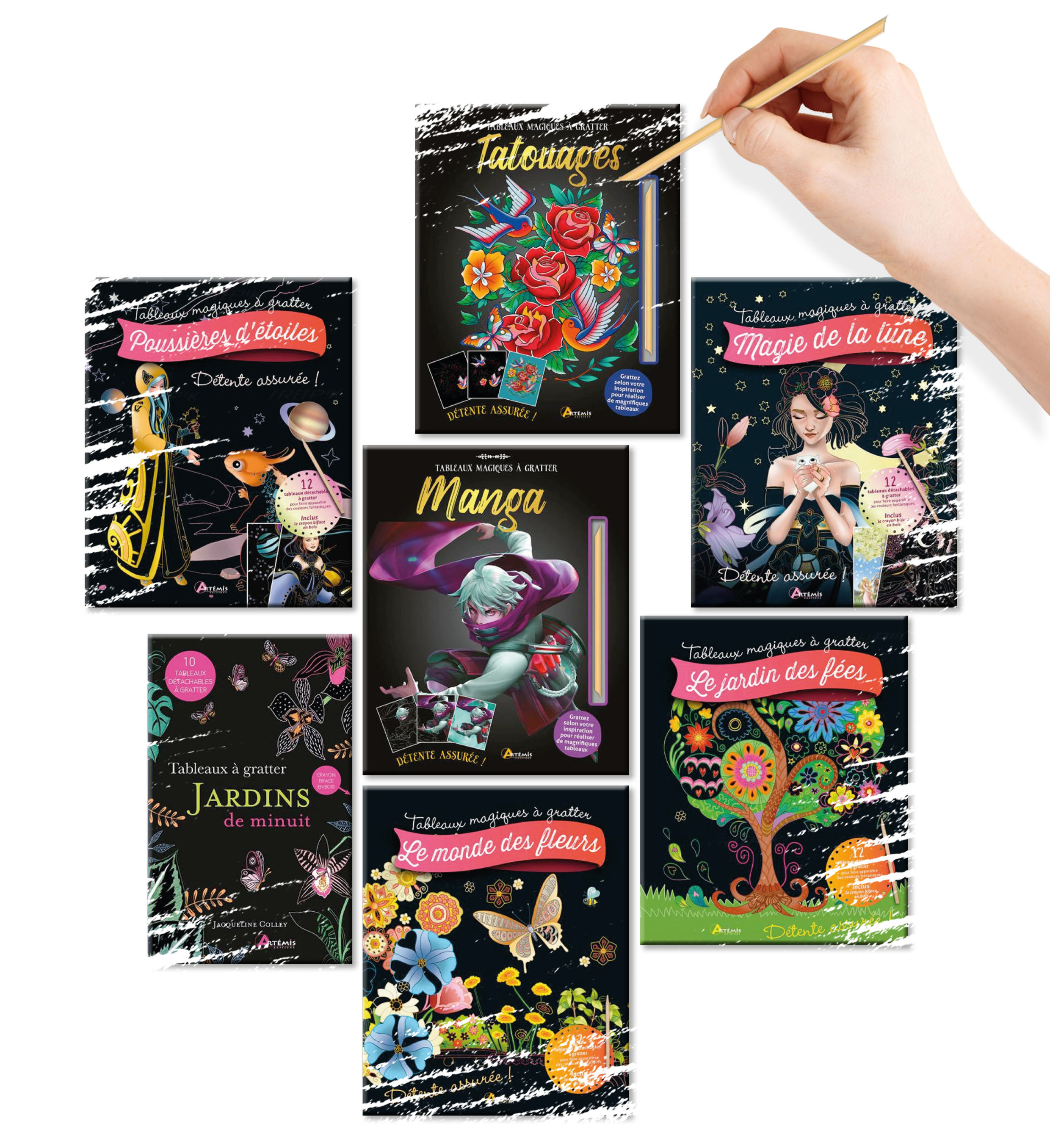 PACK TABLEAUX MAGIQUES A GRATTER ADULTES