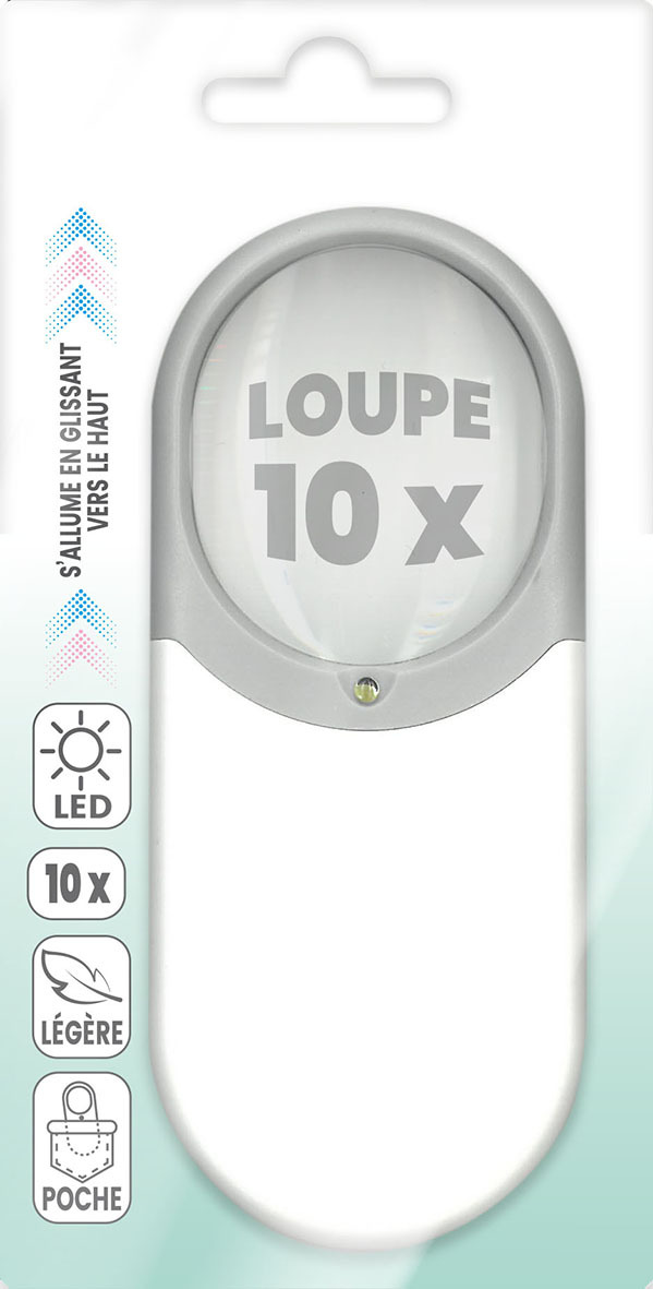 LOUPE DE LECTURE LED GRISE