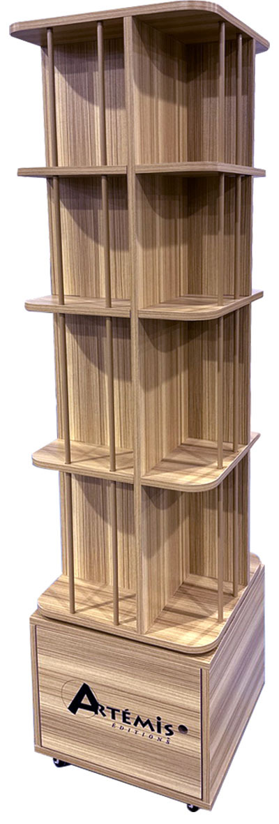 TOURNIQUET VIDE BOIS ROTATIF 16 CASES - 163X40X40 CM