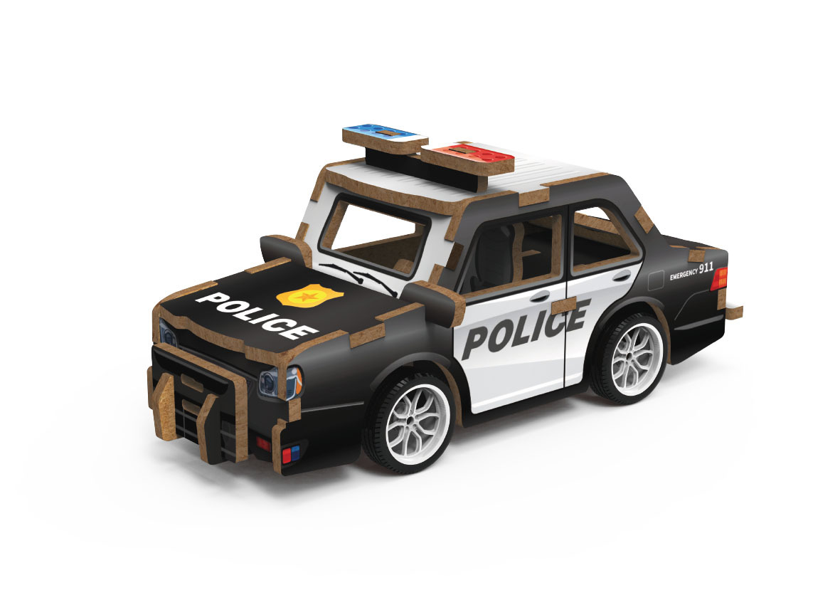 VOITURE DE POLICE - MAQUETTE 3D BOIS