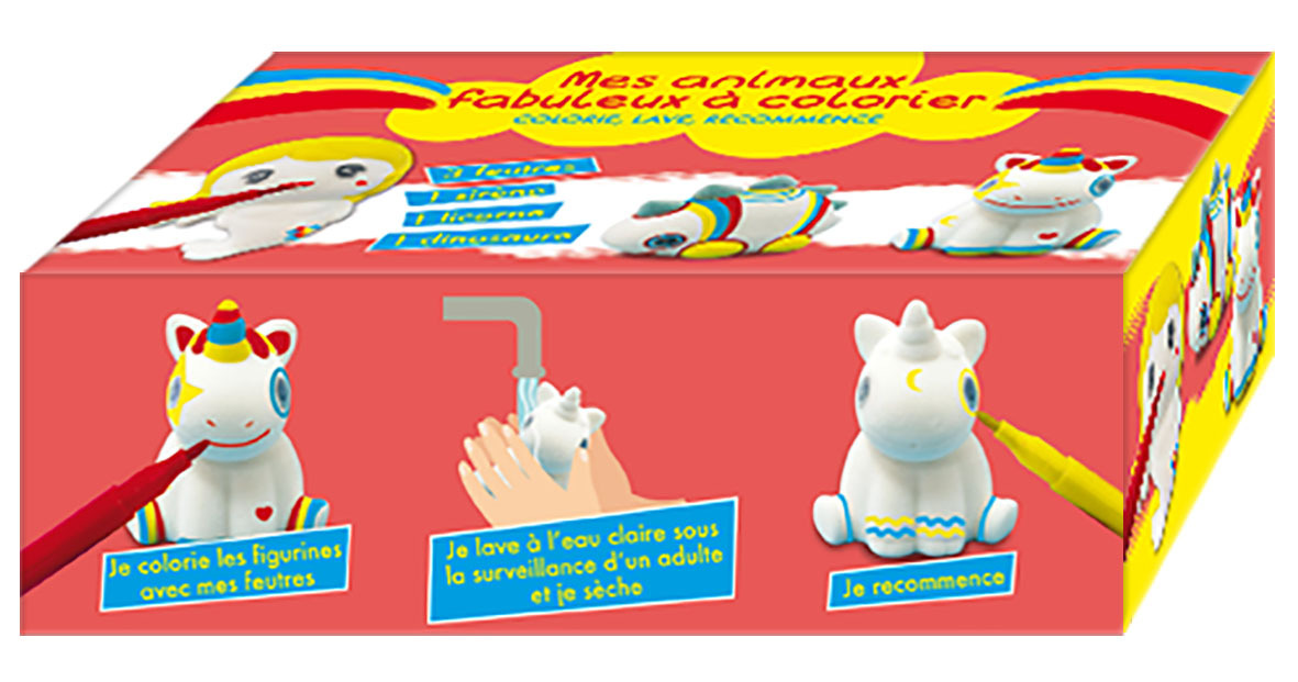 KIT 3 ANIMAUX FABULEUX A COLORIER