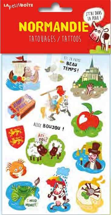 NORMANDIE TATOUAGES EPHEMERES CARTON 10 EXEMPLAIRES