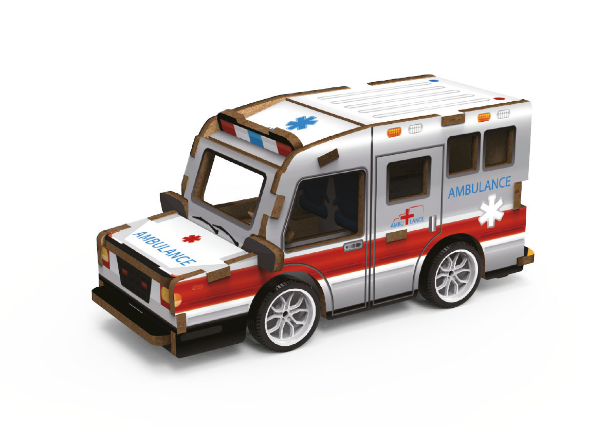 AMBULANCE - MAQUETTE 3D BOIS