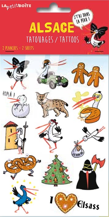 ALSACE TATOUAGES EPHEMERES CARTON 10 EXEMPLAIRES