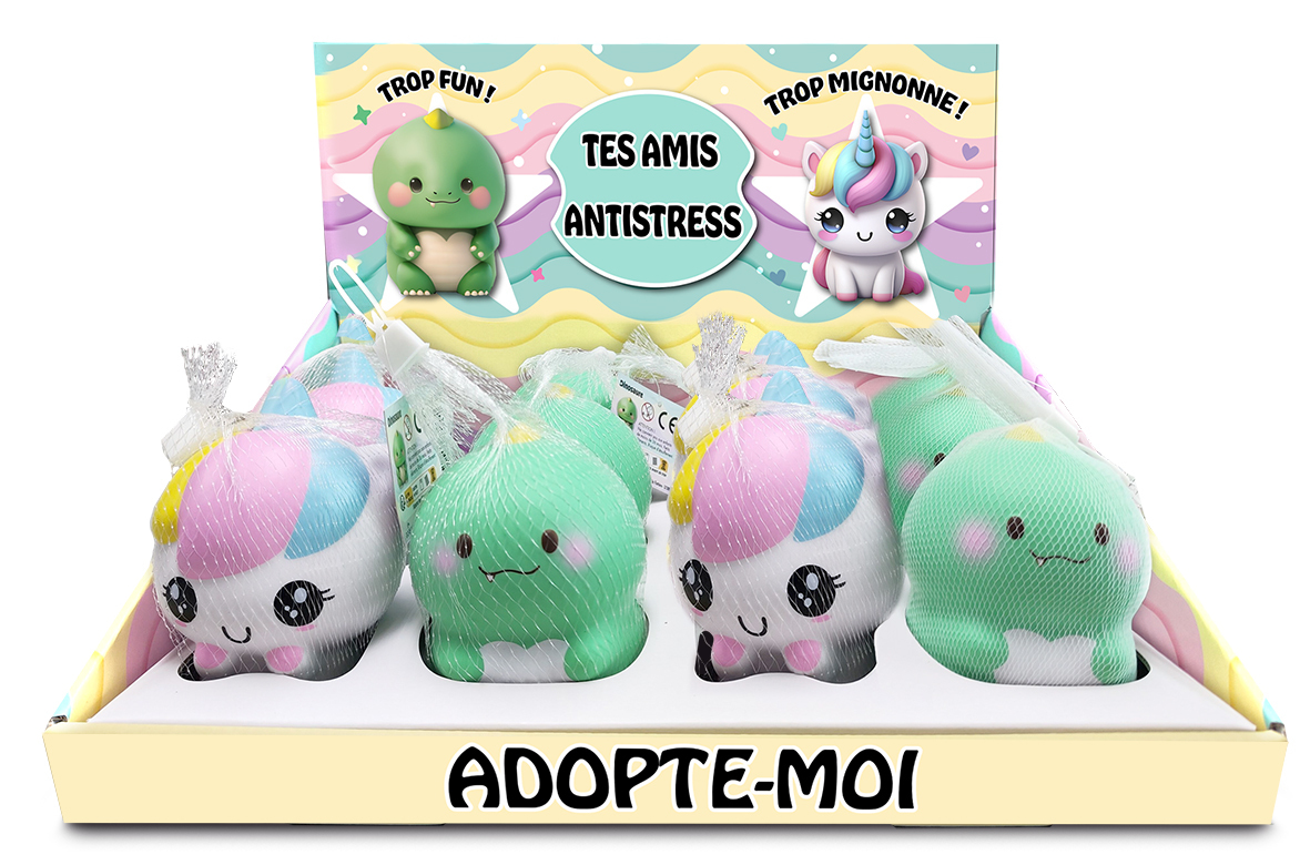 DISPLAY 12 ANTISTRESS LICORNE ET DINOSAURE (2 MODELES/6 EX)