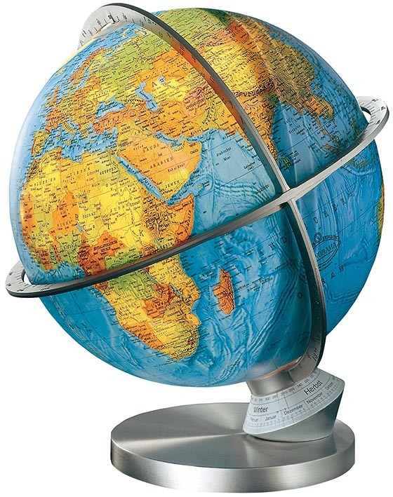 **34CM PLANETE TERRE ARGENT-ARGE