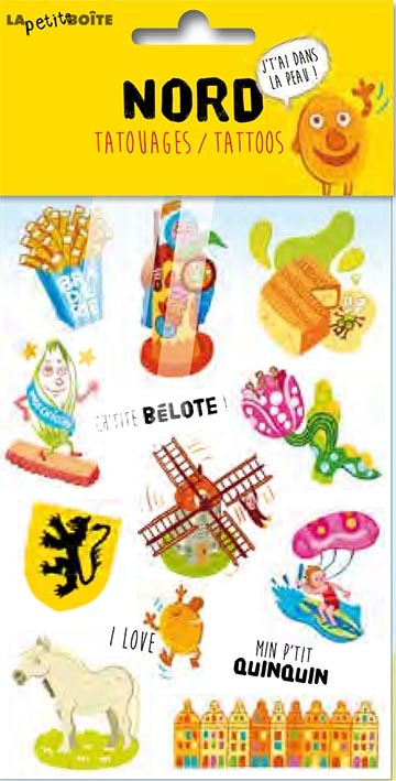 NORD TATOUAGES EPHEMERES CARTON 10 EXEMPLAIRES