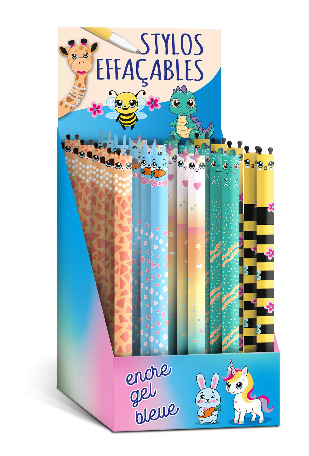 DISPLAY 30 STYLOS A ENCRE GEL EFFACABLE (5 MODELES / 6EX)