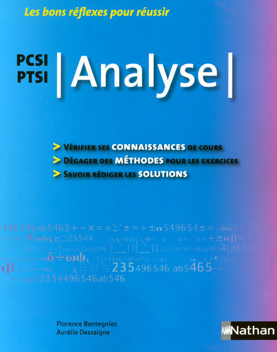 Analyse - PCSI, PTSI Classe Prépa Livre