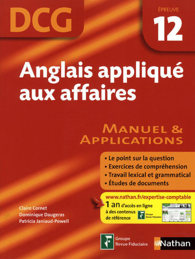 ANGLAIS APPLIQUE AUX AFFAIRES DCG EPREUVE 12 ELEVE 2009