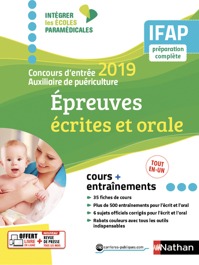 Concours entrée auxiliaire puériculture 2019 - IFAP - Epreuves écrites et orale - (IEP) - 2018