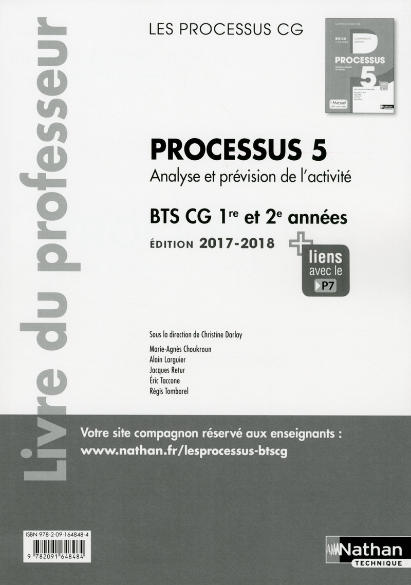 Processus 5 BTS CG 1ère et 2ème années (Les Processus CG) Professeur 2017