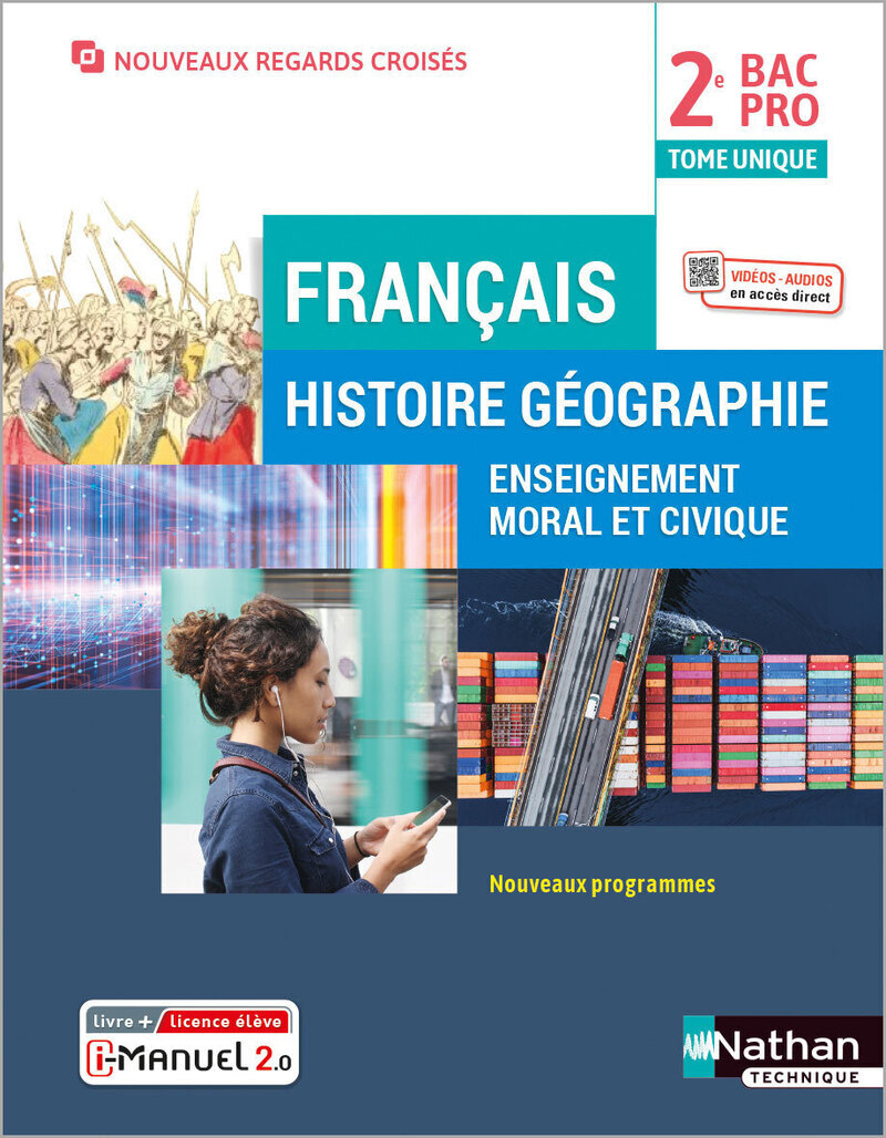 Français Histoire Géographie Enseignement moral et civique 2ème année BAC PRO Regards Croisés - Livre + Licence élève - 2022