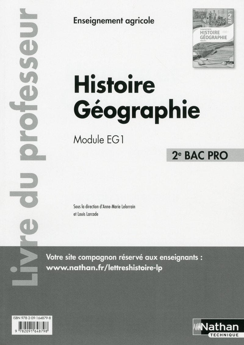 Histoire Géographie - Module EG1 - 2ème BAC PRO Agricole - Professeur 2017