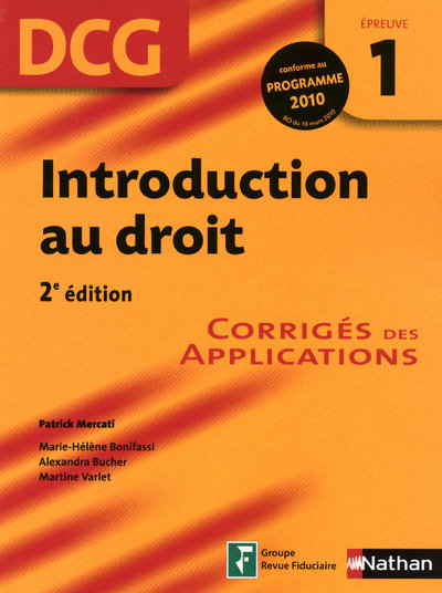 INTRODUCTION AU DROIT EPREUVE 1 DCG CORRIGES 2010