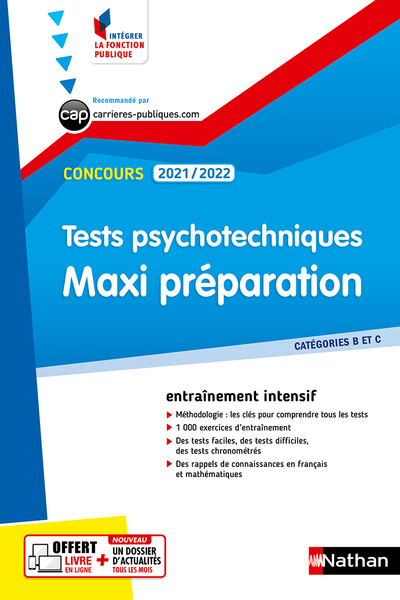 Tests psychotechniques - Maxi préparation - No55 (Intégrer la fonction publique) 2021