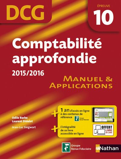 comptabilité approfondie 2015/2016 Epreuve 10 DCG - Manuel et applications 2015
