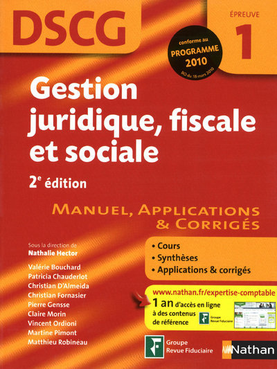 GESTION JURIDIQUE FISCALE ET SOCIALE - EPREUVE 1 DSCG 2010