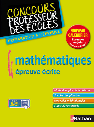 MATHEMATIQUES (CONCOURS PROFESSEUR DES ECOLES) 2012