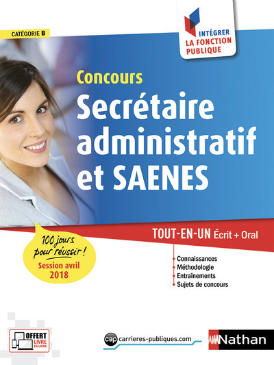 Concours Secrétaire administratif et SAENES Cat. B Numéro 1 (Intégrer la fonction publique) 2018
