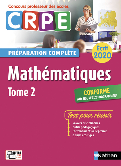 Mathématiques - tome 2 - Epreuve écrite 2020 - Préparation complète (CRPE) - 2019