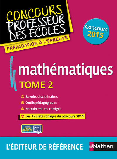 Mathématiques T02 (concours professeur des écoles) 2015