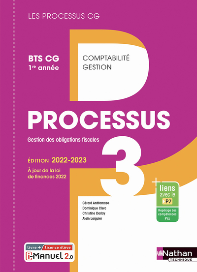 Processus 3 - BTS CG 1ère année (Les processus CG) Livre + licence élève - 2022